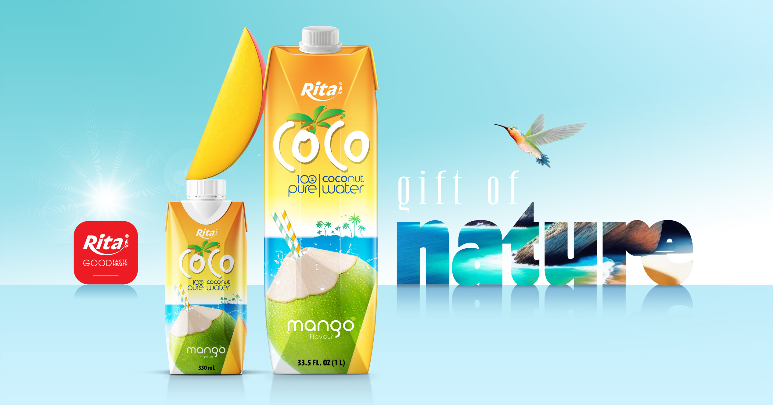 100 pure coconut water drinks with mango juice export