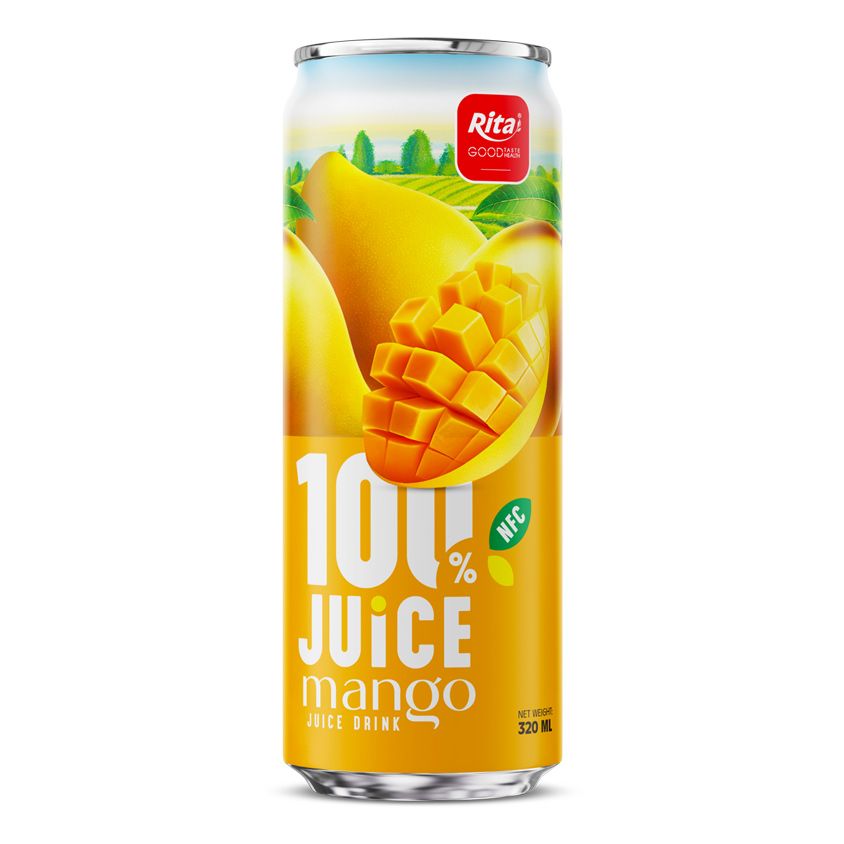 100 JUICE mango juice drink 320ml sleek can