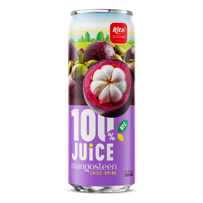 100 JUICE mangosteen juice drink 320ml sleek can