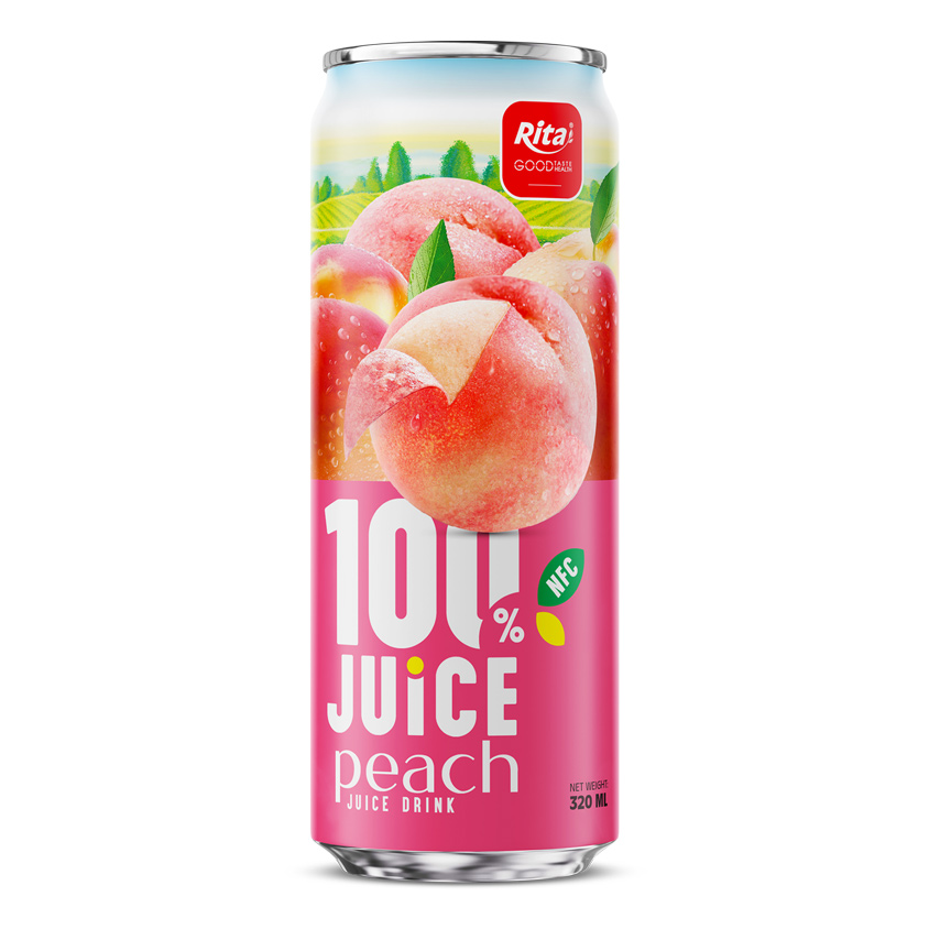 100 JUICE peach juice drink 320ml sleek can