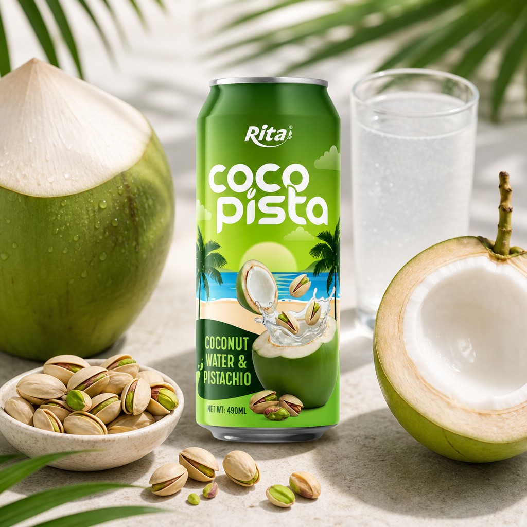 Кокосовая вода Rita Coco Pista с фисташкой в банке 490 мл - Image 2