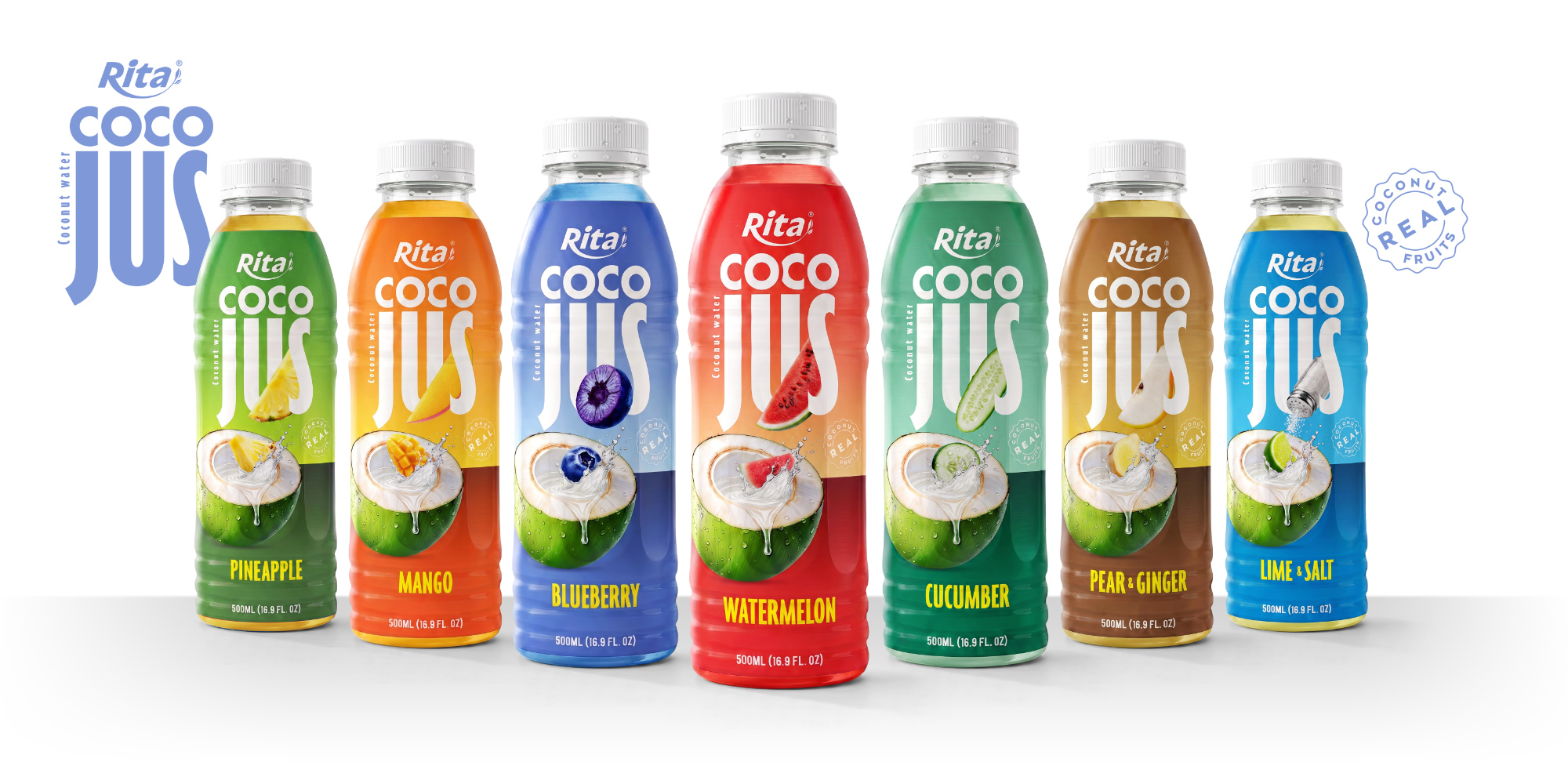 COCO JUS Real Coconut Water with Cucumber Juice 500ml (16.9 fl oz) Poster 2