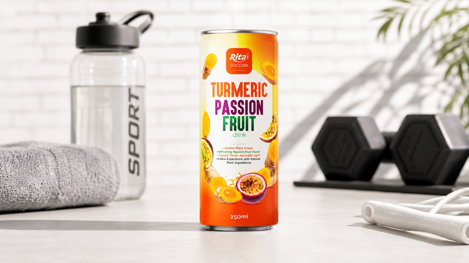 250ml Turmeric Passion Fruit Drink Slim Can OEM Beverage Poster 2