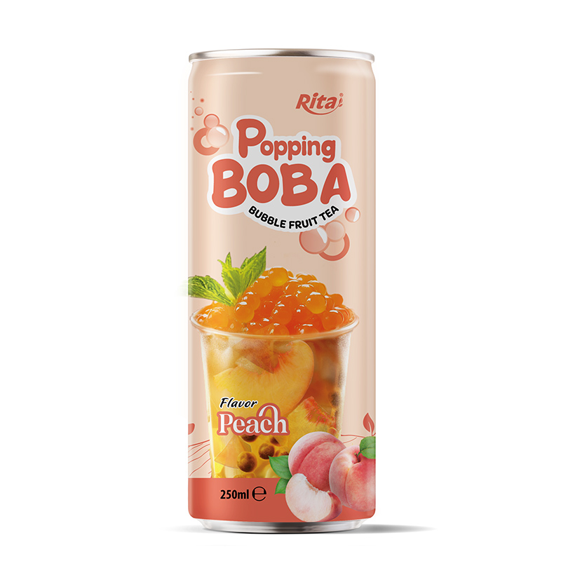 popping boba bubble fruit ПЕРСИКОВЫЙ ЧАЙ 250 мл банки