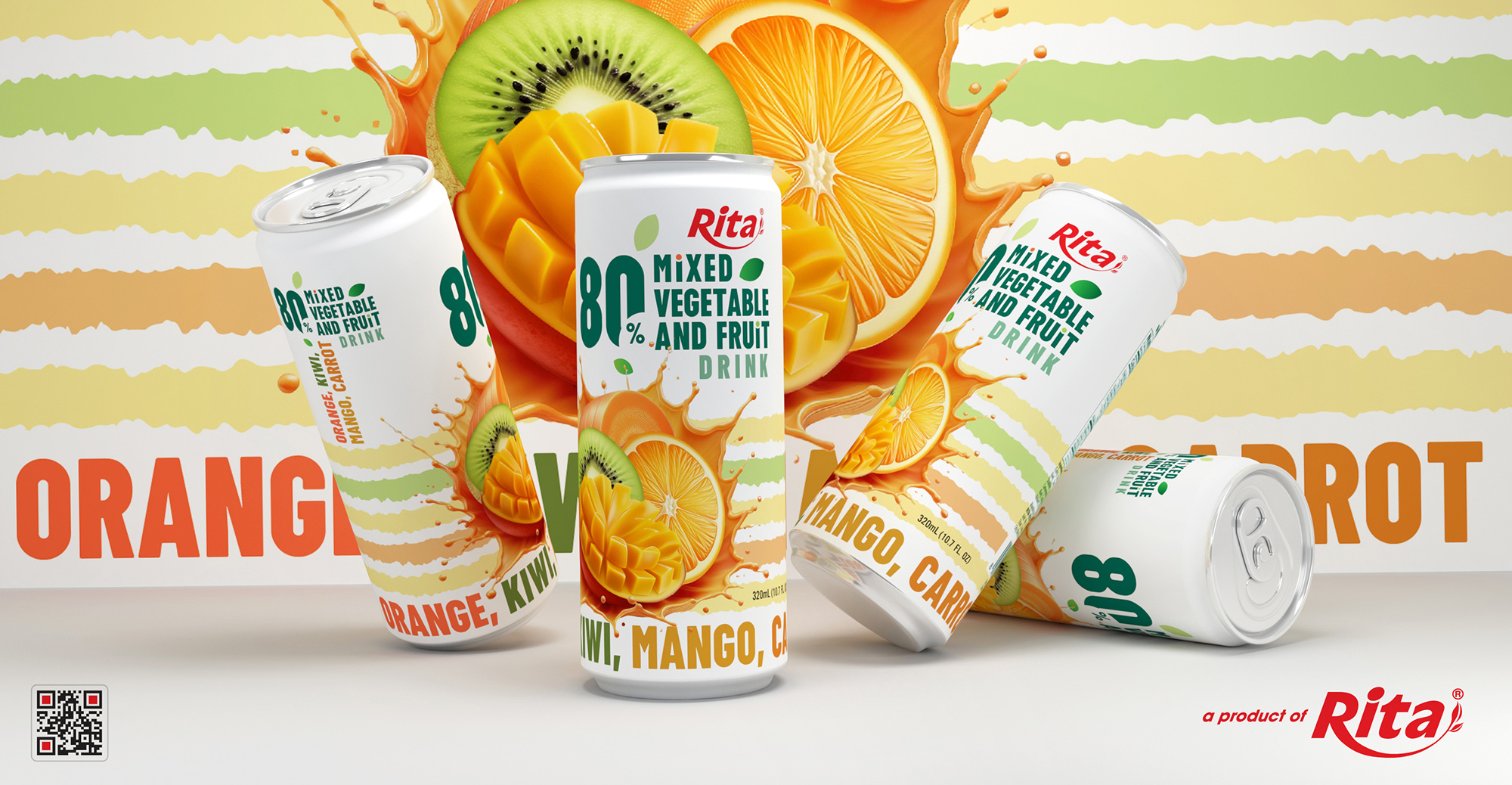 Плакат гладкая банка 320 мл 80 Овощной фруктовый напиток веганский напиток