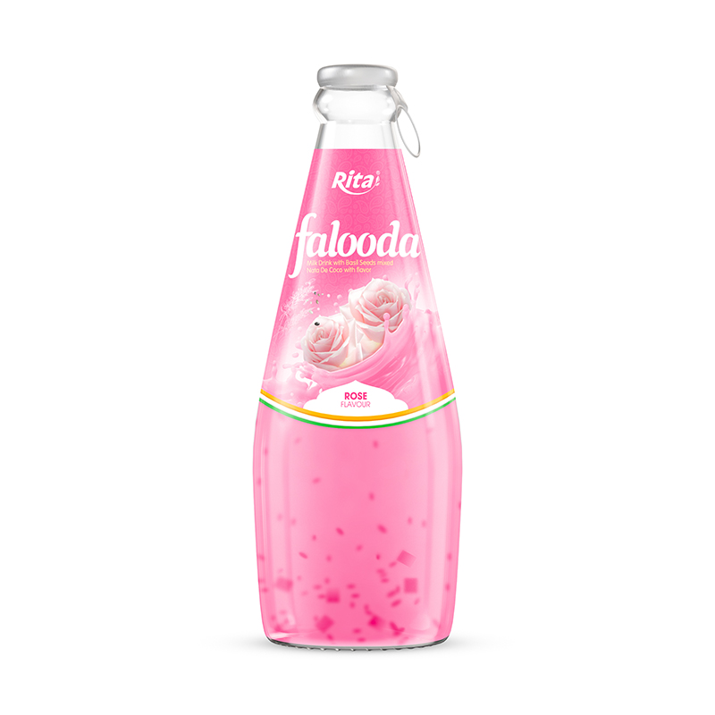 Falooda drink milk drink with basil seed mixed Nata de coco with rose flavour