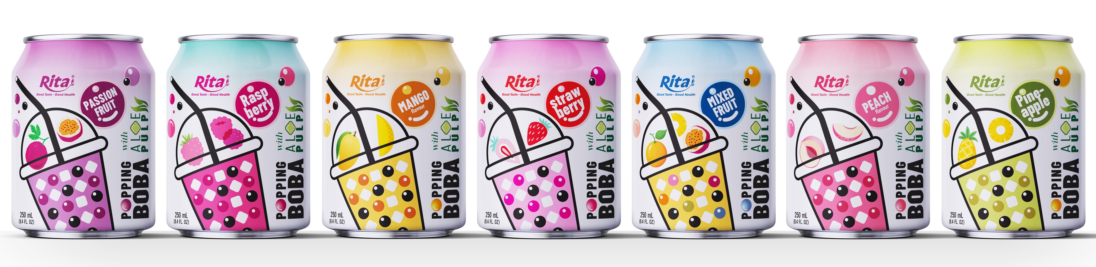 Лучший бренд RITA Popping Boba с мякотью алоэ и тропическими фруктами