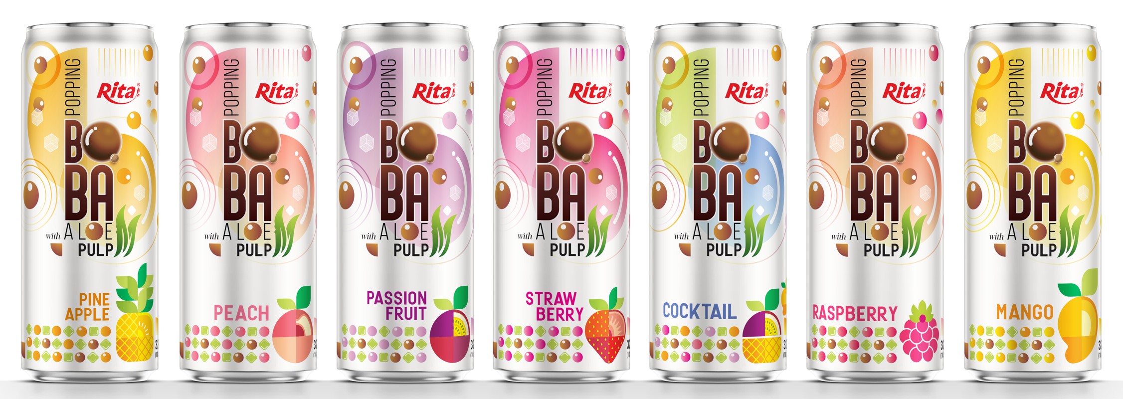 Popping Boba drink with Aloe vera Pulp and best tropical fruit