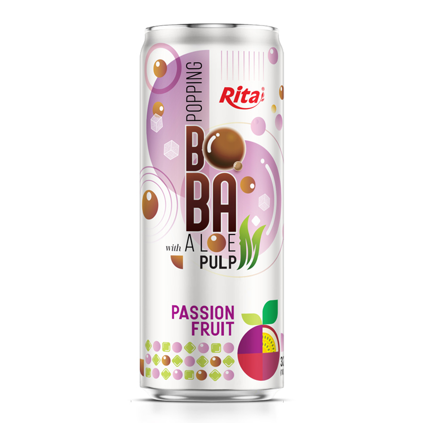 Напиток Popping Boba с мякотью алоэ вера и маракуйей 320 мл