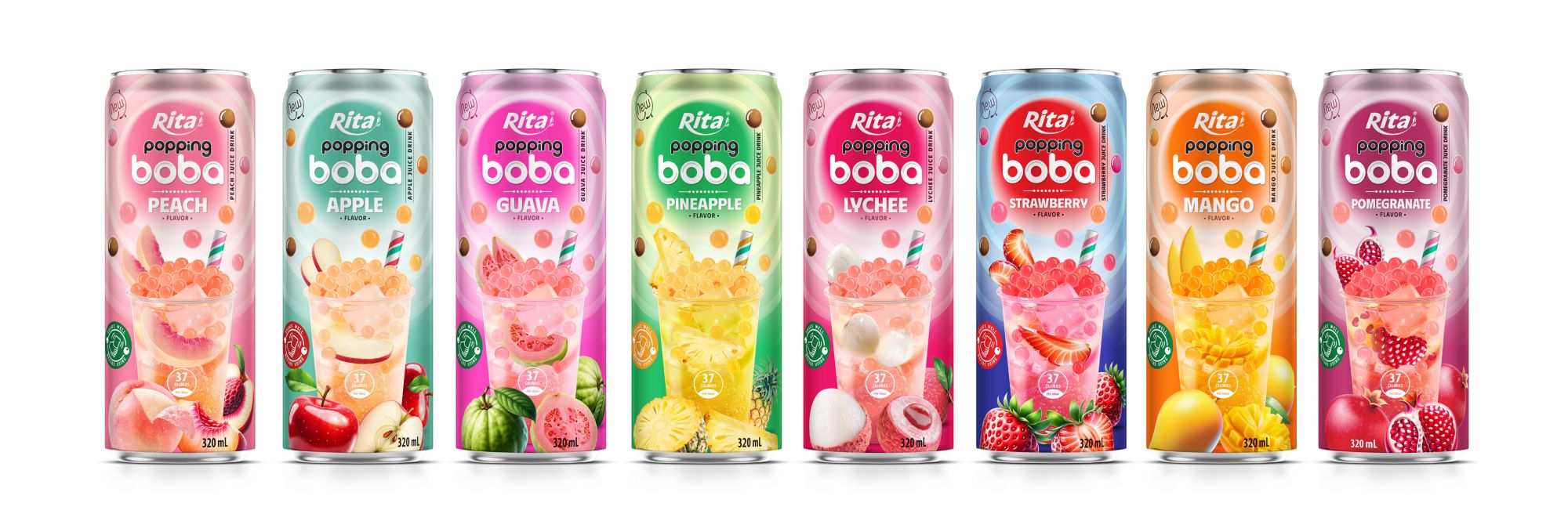 Series 8 flavors Popping Boba with Fruit juice