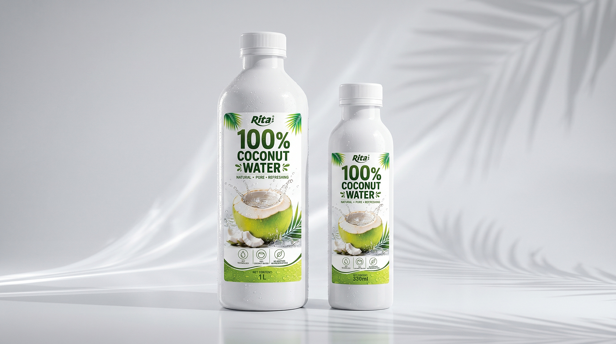 100% Pure Young Coconut Water 1L PET Bottle Wholesale Poster 2