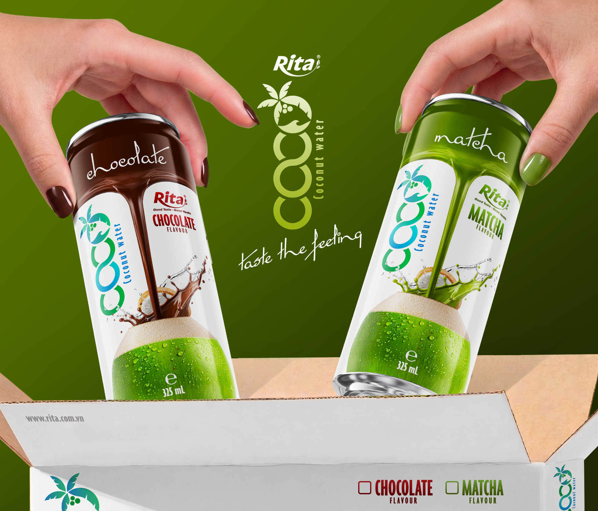 Coconut water with  Matcha Flavor 325ml sleek can Poster 2