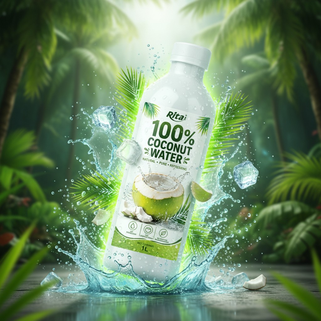 100% Pure Young Coconut Water 1L PET Bottle Wholesale