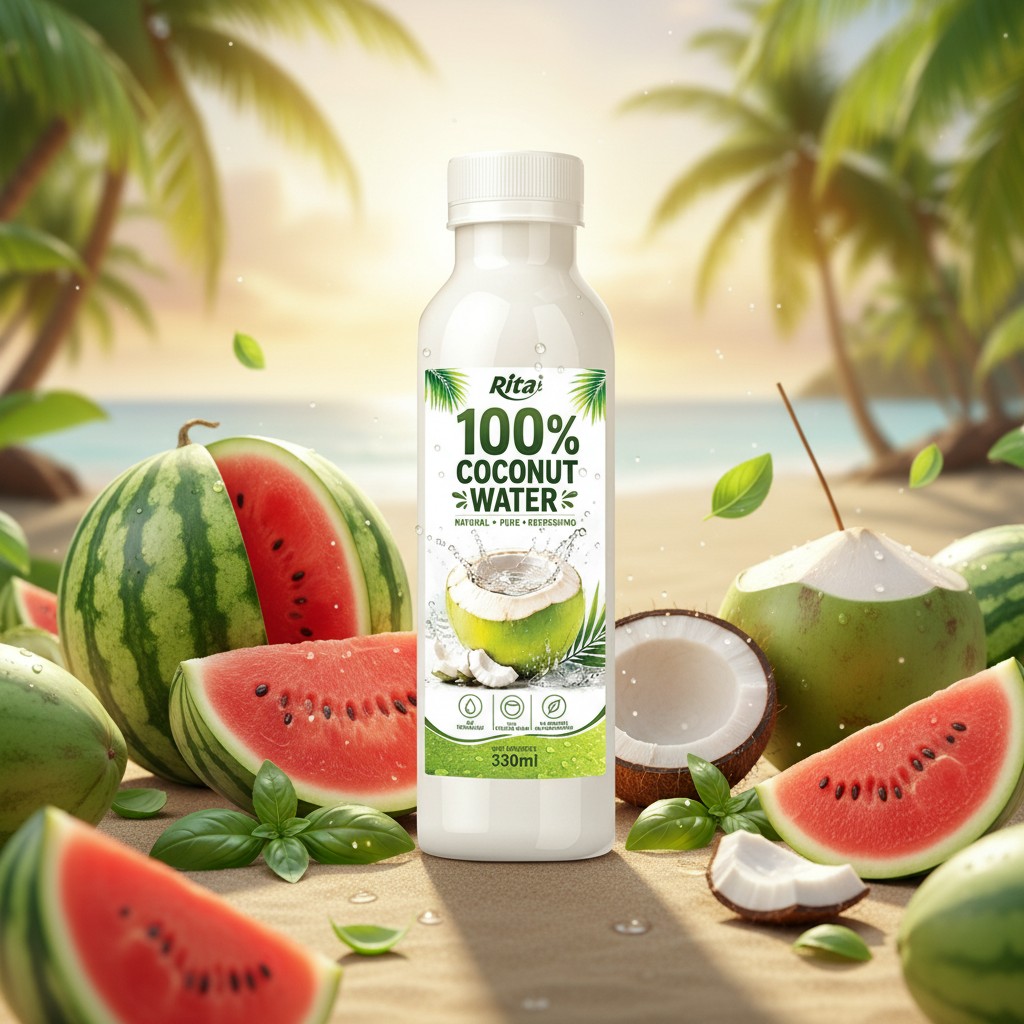 100% Pure Young Coconut Water 330ml PET Bottle Wholesale