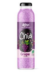 Оптовая продажа семян чиа, напиток со вкусом винограда, стеклянная бутылка 10,6 жидких унций