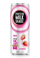10,8 жидких унций (без молочных продуктов) протеинового молочного коктейля с клубничным соком