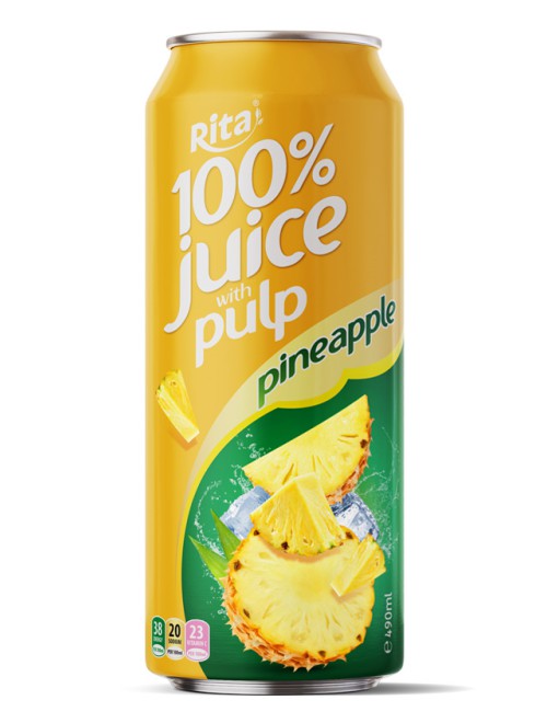100 Pineapple Juice with Pulp 500ml Cans
