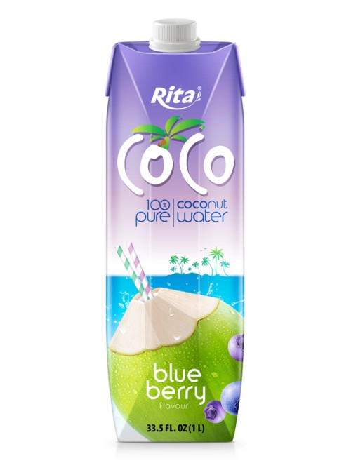 100 coconut water pure and blueberry pressed 1L Paper Box