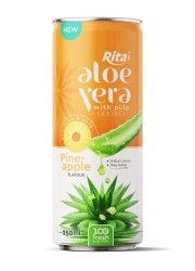 100 fresh aloe vera juice with pineapple flavor drink 250ml cans