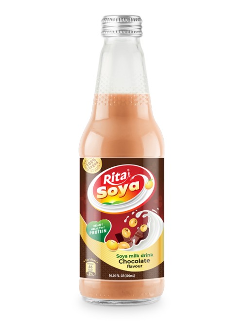 100 vegan  Rita Soya milk drink chocolate 10.05 fl oz glass bottle