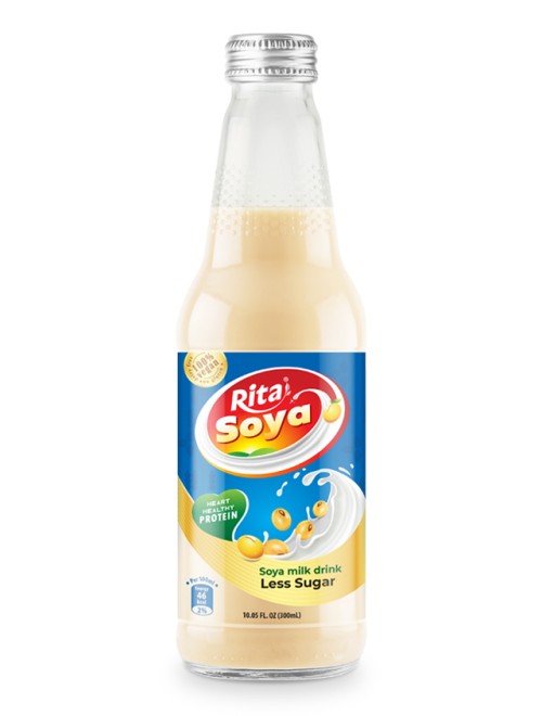 100 vegan  Rita Soya milk drink less sugar 10.05 fl oz glass bottle