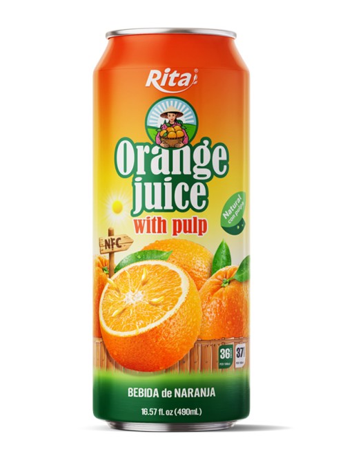 16.57 fl oz Cans Orange juice with Pulp Drink Natural