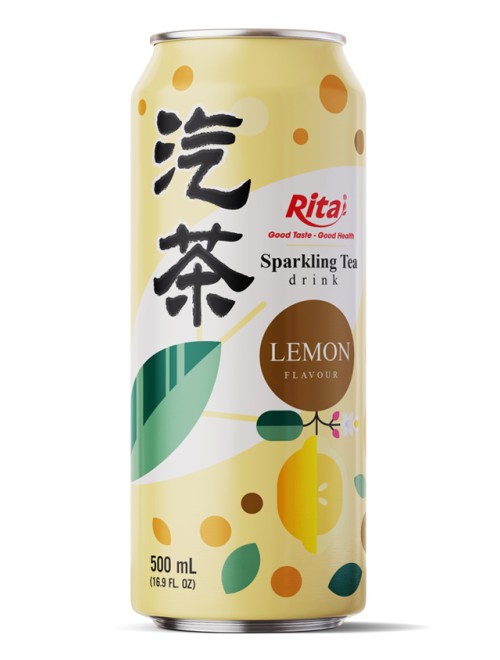 16.9 fl oz Can Sparkling Tea Drink mix Lemon Flavor