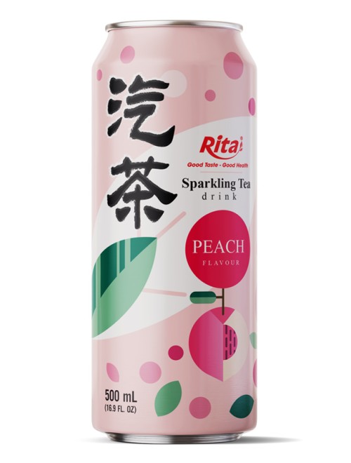 16.9 fl oz Can Sparkling Tea Drink mix Peach Flavor