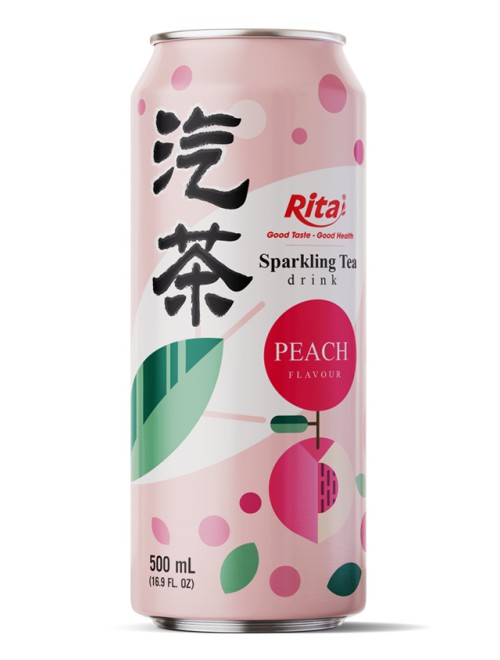 16.9 fl oz Can Sparkling Tea Drink mix Peach Flavor