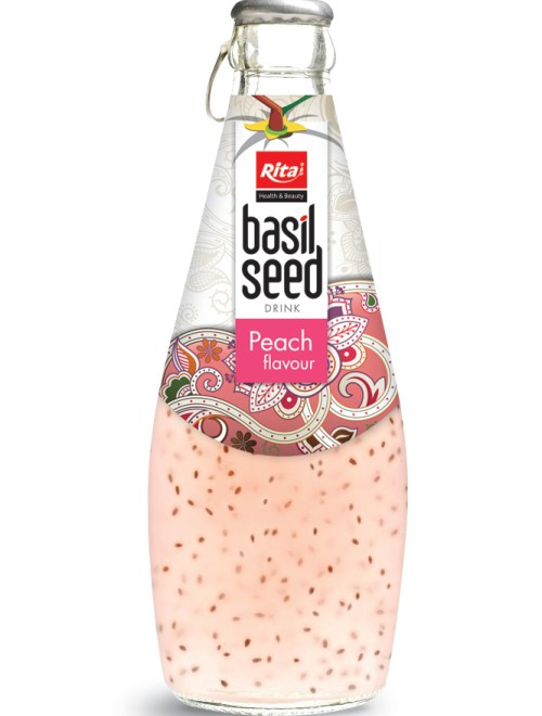 290ml basil seed drink with Peach