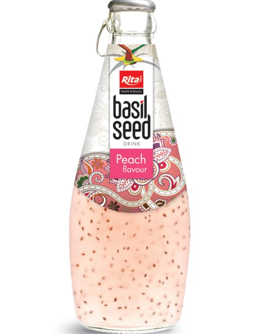 290ml basil seed drink with Peach