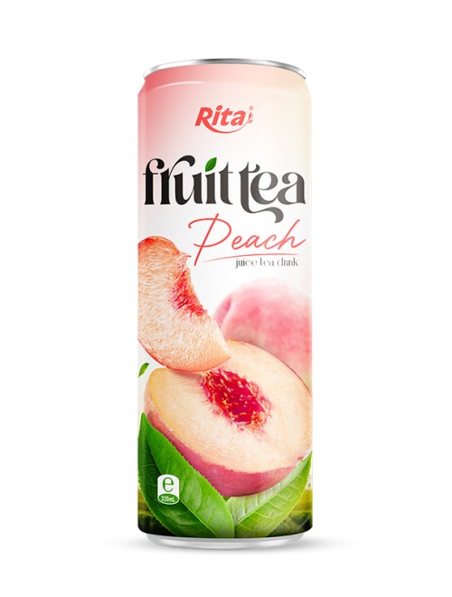 320ml Sleek alu can Peach juice tea drink healthy with green tea
