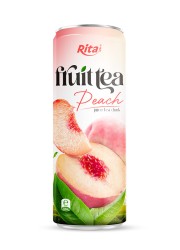 320ml Sleek alu can Peach juice tea drink healthy with green tea