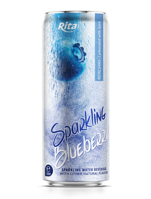 320ml sleek can Sparkling blueberry water with other natural flavor