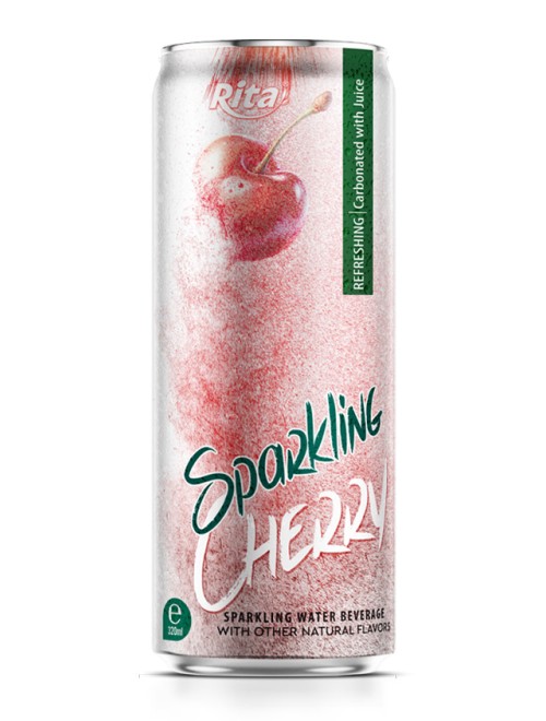 320ml sleek can Sparkling cherry water with other natural flavor