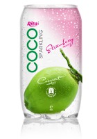 350мл Pet Бутылка Игристое кокосовой воды с соком клубники