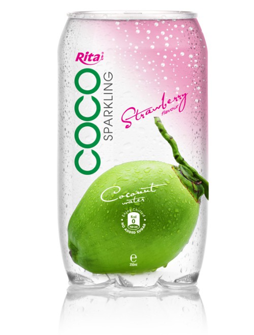 350ml  Pet bottle  Sparking coconut water  with strawberry juice