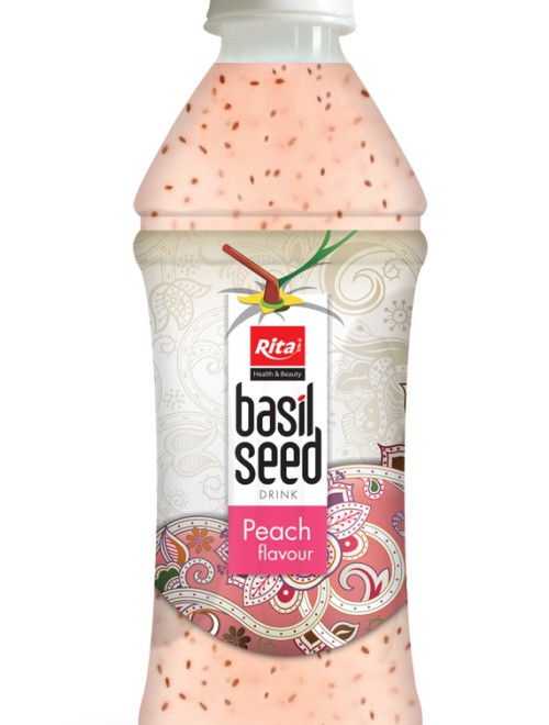 350ml basil seed drink with Peach