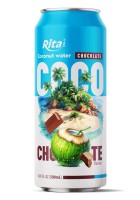 Газированный напиток Rita Coco 100% натуральная кокосовая вода со вкусом шоколада, банка 500 мл