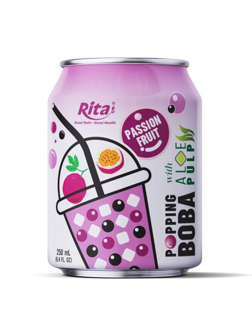 8.4 fl oz Cans Popping Boba with aloe pulp and passion fruit