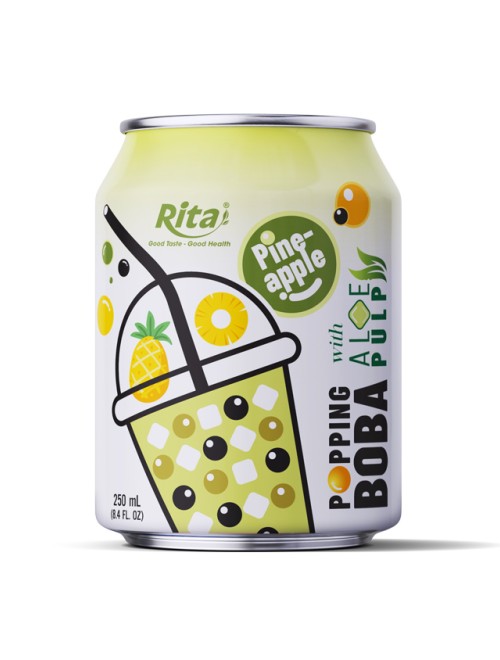 8.4 fl oz Cans Popping Boba with aloe pulp and pineapple