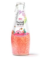 НАПИТОК ИЗ СЕМЯН БАЗИЛИИ С ЛИЧИ СОКОМ СТЕКЛЯННАЯ БУТЫЛКА 290 МЛ