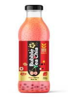 400 МЛ СТЕКЛЯННАЯ БУТЫЛКА BUBBLE TEA С ЧИА СЕМЯН – КЛУБНИЧНЫЙ ЛИМОН