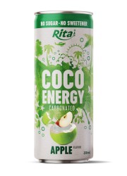 Газированный напиток Coco Energy со вкусом яблока, банка 250 мл.