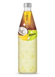 485 мл стеклянная бутылка кокосового молока с банановым соком nata de coco