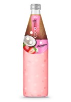 485 мл стеклянная бутылка кокосового молока с клубничным соком nata de coco