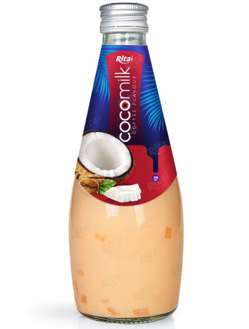 Coconut milk with coffee flavor 290ml glass bottle 
