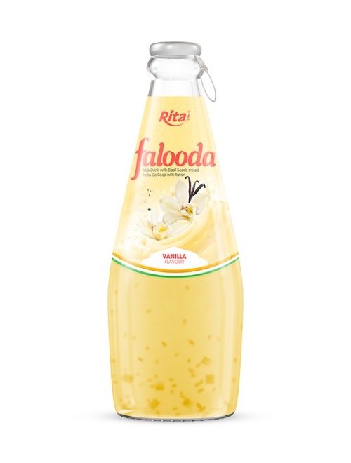 Falooda drink - milk drink with basil seed mixed Nata de coco with vanilla flavour