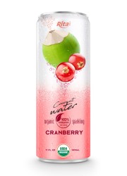 Газированная кокосовая вода с клюквенным вкусом 330 мл Консервированная марка Rita