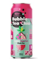 400 МЛ СТЕКЛЯННАЯ БУТЫЛКА BUBBLE TEA С СЕМЕНАМИ ЧИА - МАЛИНА И ДРАКОН ФРУКТЫ